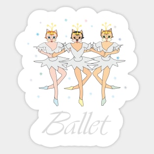 Three ballerina cats Sticker